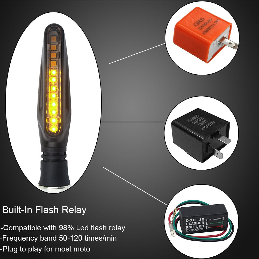 2PCS LED Motorcycle Turn Signal Light 12 SM IP68