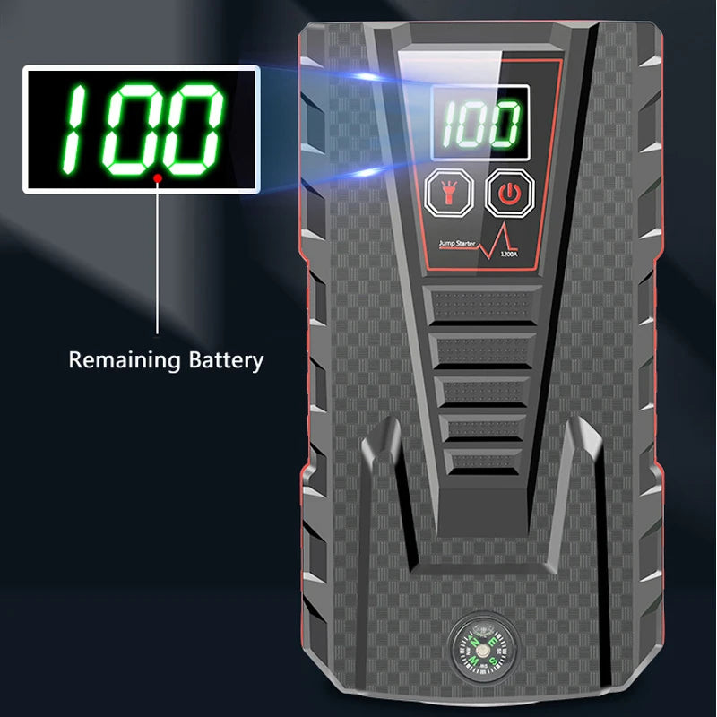 1200A Car Jump Starter Power Bank 32800mAh For 4L/6L