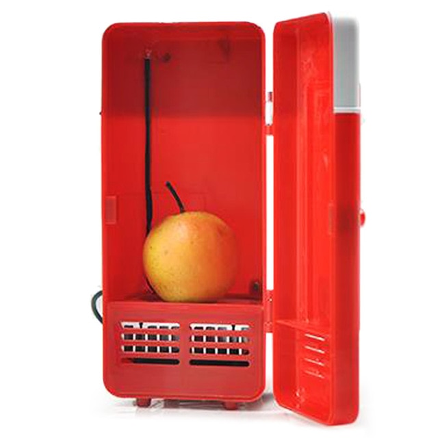 Mini car refrigerator with internal LED light 2 in 1 use with USB