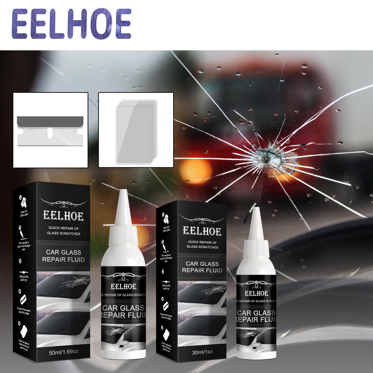 Windshield Repair Glue, Crack Repair Adhesive Glue