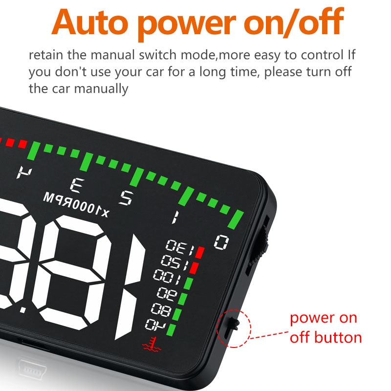 Universal Windshield Projector Auto Overspeed Warning Alarm System with 3.5 Display