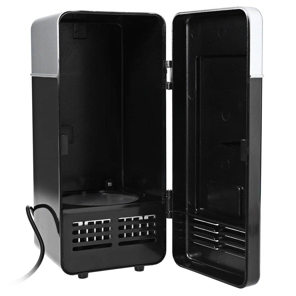 Mini car refrigerator with internal LED light 2 in 1 use with USB