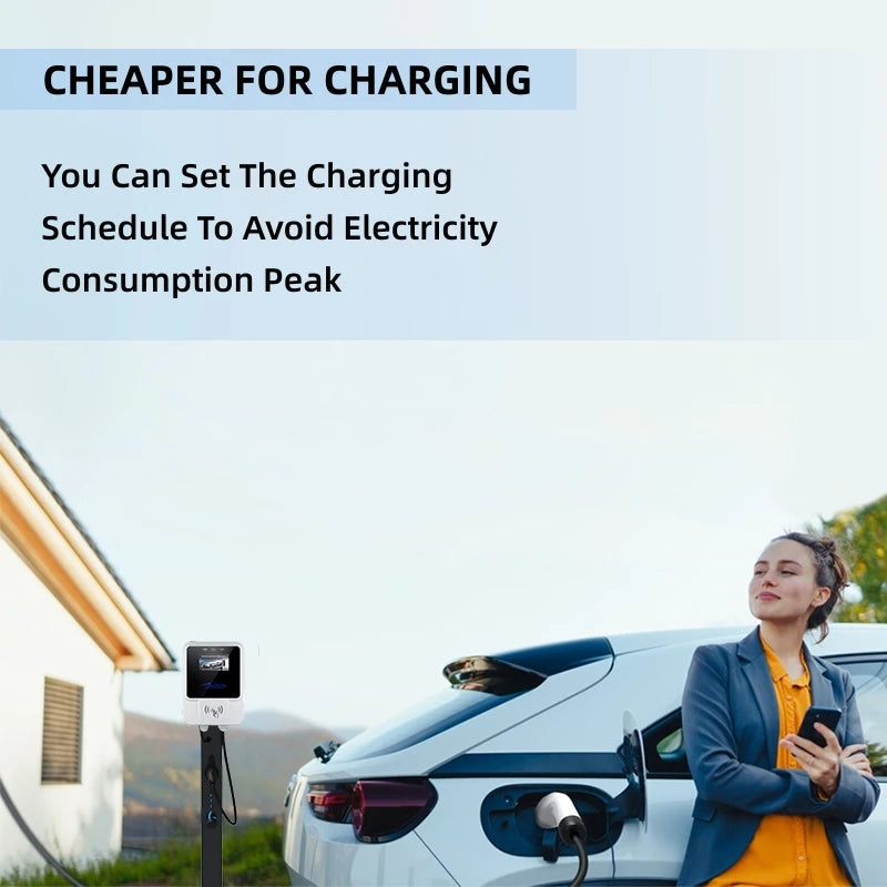 EV Charging Station: Wall-Mounted EVSE with Vope2 and IEC Powered SULVope1, Wi-Fi Enabled, 32A, 7KW, 11KW, 22KW