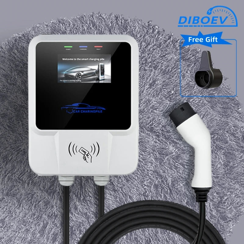 EV Charging Station: Wall-Mounted EVSE with Vope2 and IEC Powered SULVope1, Wi-Fi Enabled, 32A, 7KW, 11KW, 22KW