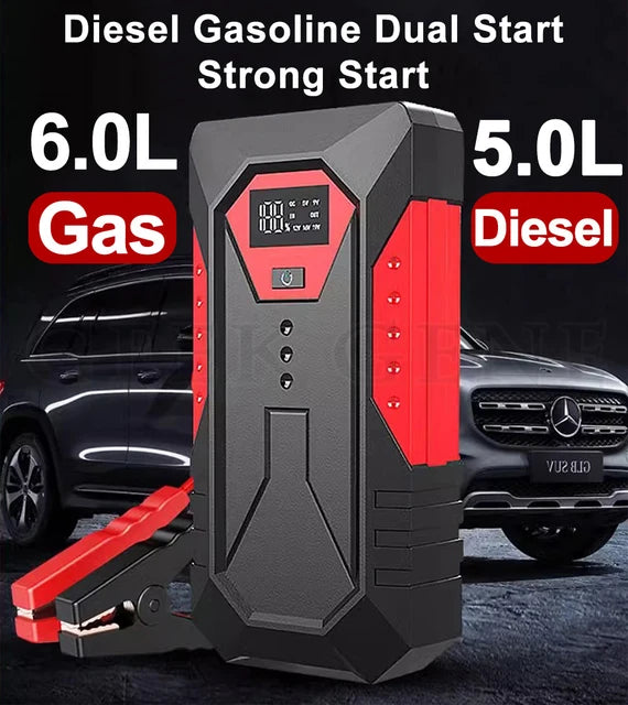 1200A Jump Starter with LED Start, Digital Display Battery Charger, Backup Battery.