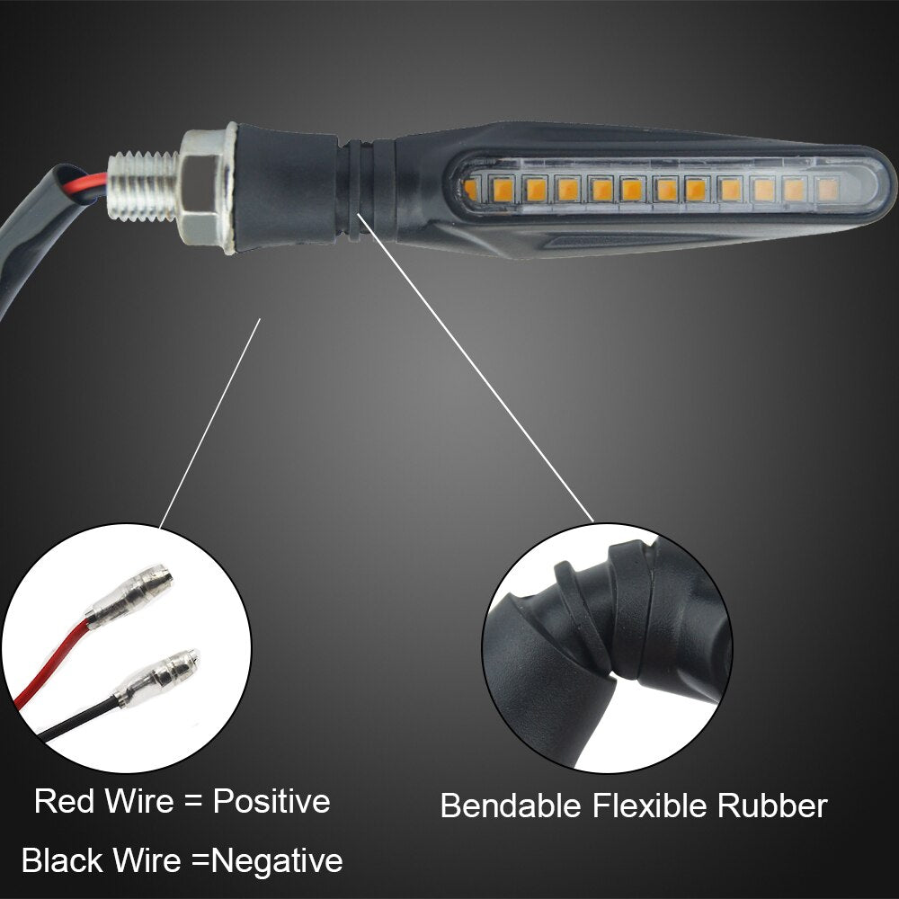 2PCS LED Motorcycle Turn Signal Light 12 SM IP68