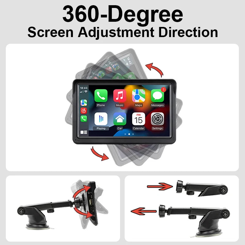CarPlay Android Auto Car Radio Multimedia Video Player 7inch Portable Touch Screen With USB AUX For Rear View Camera