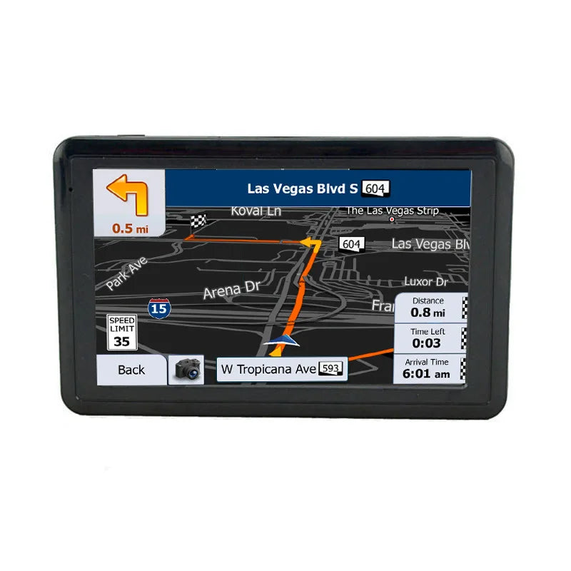 HD Car GPS Navigator: 5" Display, FM, Bluetooth, AVIN, Latest Maps and Truck Navigation