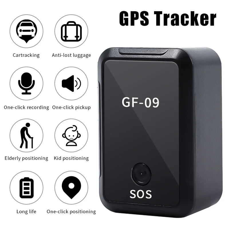 GF09-Traceur GPS pour Voiture, Dispositif Antivol, Localisateur de Véhicule Statique Vocal, Anti-Perte pour Enfant, Animal de Compagnie