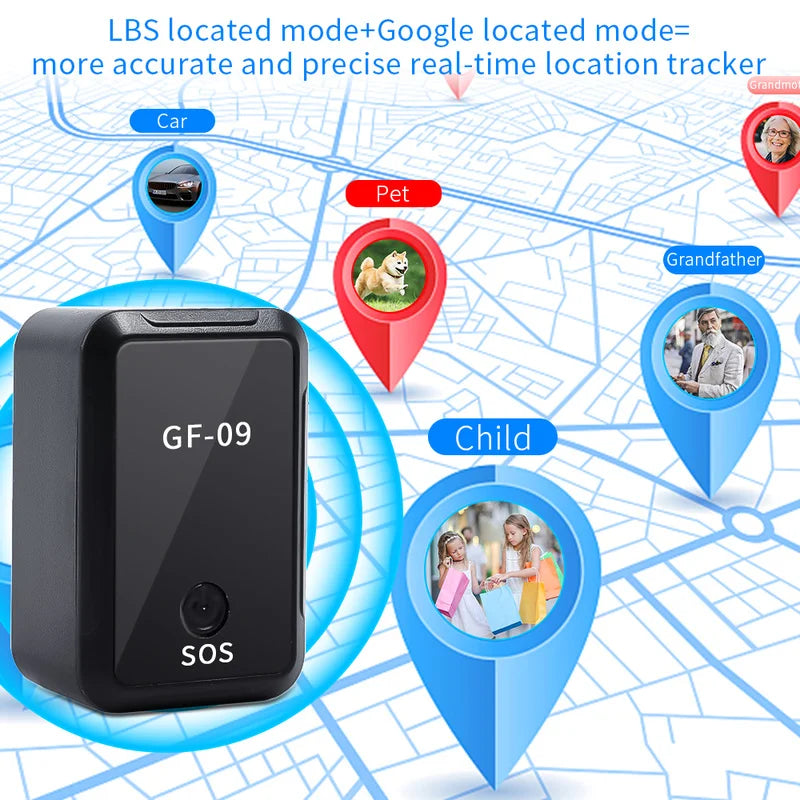 GF09-Traceur GPS pour Voiture, Dispositif Antivol, Localisateur de Véhicule Statique Vocal, Anti-Perte pour Enfant, Animal de Compagnie