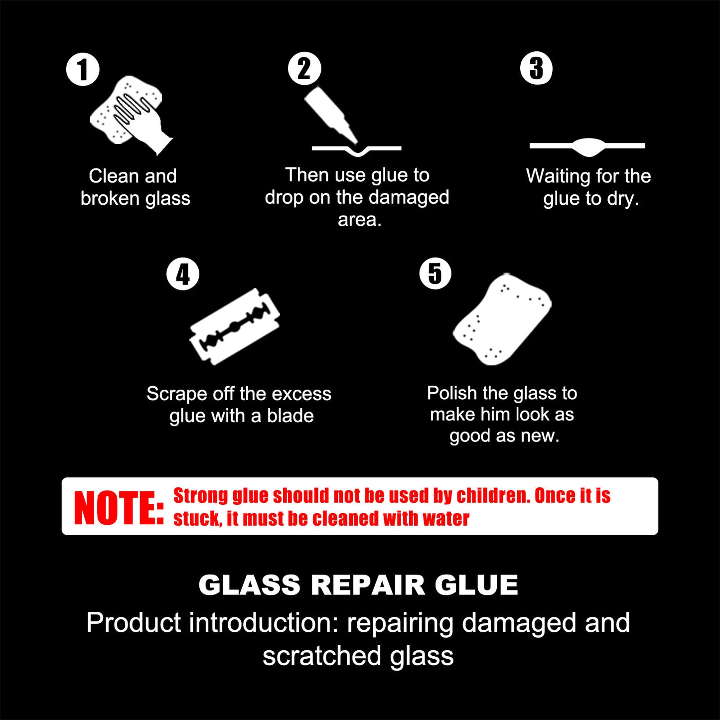 Windshield Repair Glue, Crack Repair Adhesive Glue