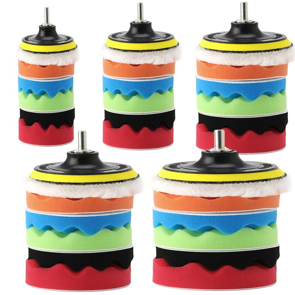 7pcs 3/4/5/6/7'' Car Polisher, Polishing Wax