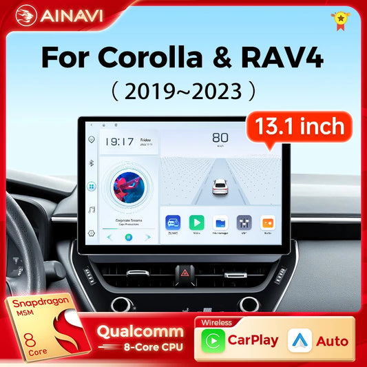 Ainavi 13.1 Inch For Toyota Corolla 2019 2021 2022 RAV4 RAV 4 2020 2023 Car Radio Carplay Android Auto Multimedia Player