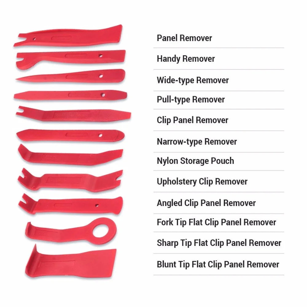 Car repair tool: fastener rivet, door panel, trim removal, car interior disassembly, lever removal