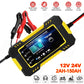 12V 6A Car Battery Charger, LCD Display Intelligent Fast Charging AGM Deep Cycle GEL Lead-Acid Battery