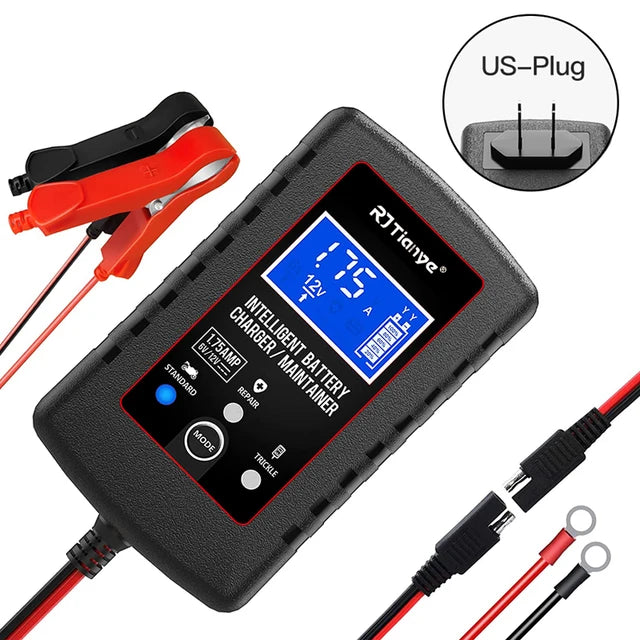 Smart Car Battery Charger: Automatic Float Charger for AGM, GEL, Lead-Acid Batteries
