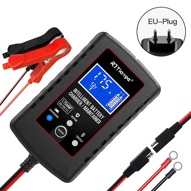 Smart Car Battery Charger: Automatic Float Charger for AGM, GEL, Lead-Acid Batteries