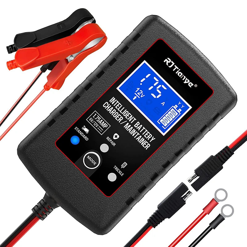 Smart Car Battery Charger: Automatic Float Charger for AGM, GEL, Lead-Acid Batteries