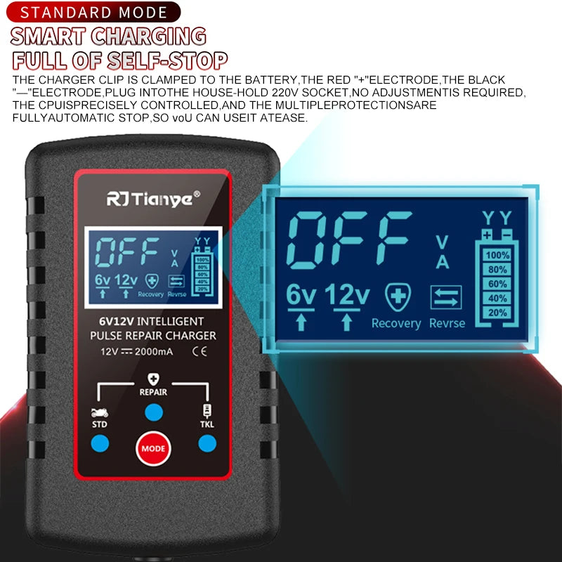 Smart Car Battery Charger: Automatic Float Charger for AGM, GEL, Lead-Acid Batteries