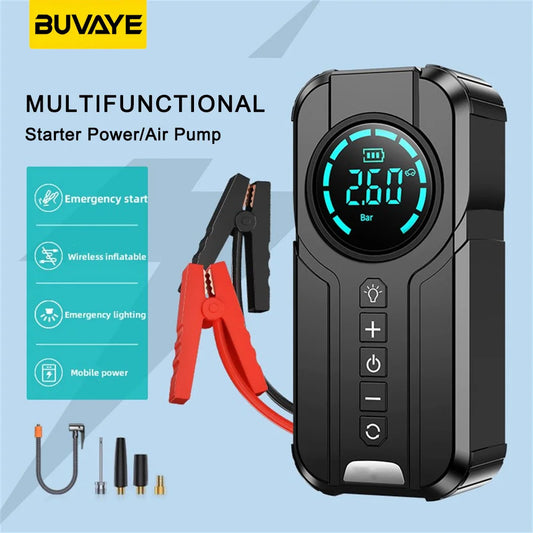 Compresseur d'air, banque d'alimentation, démarreurs de batterie de voitures, démarrage automatique, gonfleur, 4 en 1