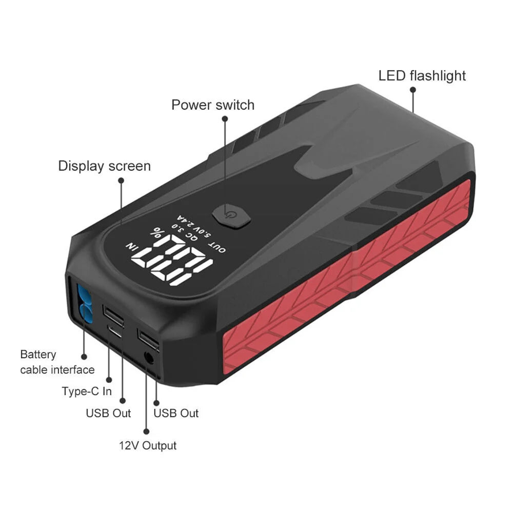 Démarreur de batterie de voiture  800 A,  banque d'alimentation portable