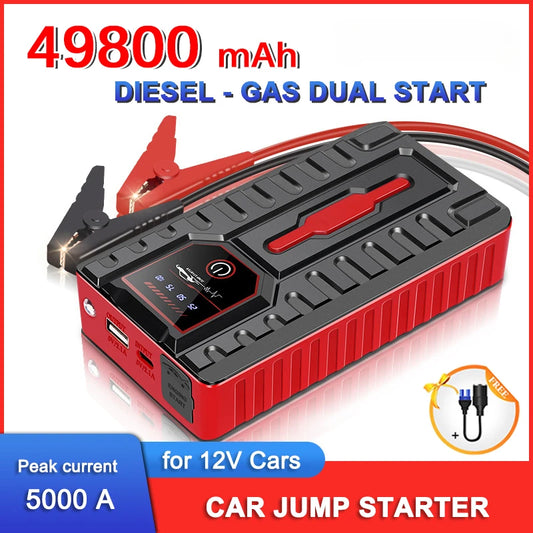 Booster de batterie de voiture, Banque d'alimentation 12V, 49800mAh