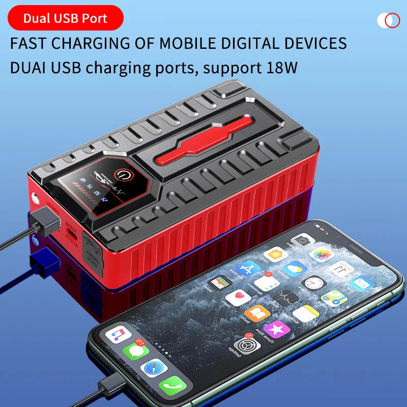 Booster de batterie de voiture, Banque d'alimentation 12V, 49800mAh