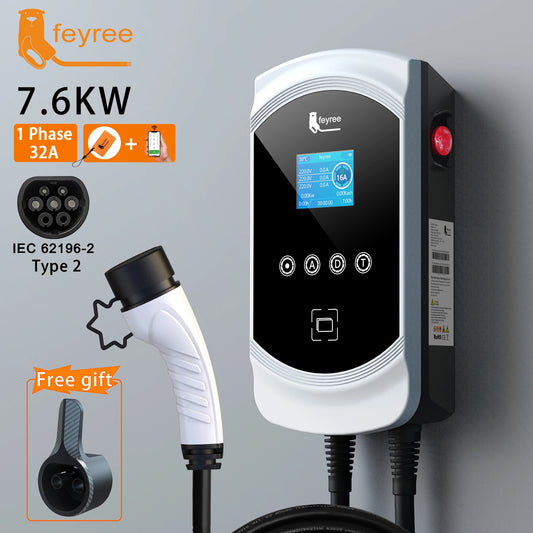 EVSE Wallbox 11KW 22KW 3Phase Vope2 Câble Prise IEC62196-2 Andrea Control Chargeur de voiture pour véhicule électrique Fey123 EV 32A 7.6KW