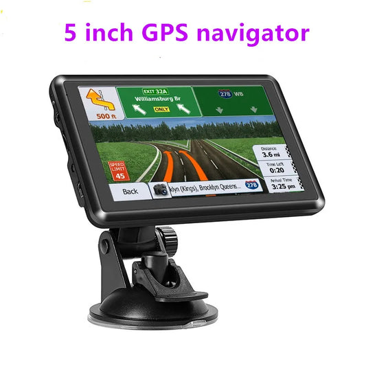 HD Car GPS Navigator: 5" Display, FM, Bluetooth, AVIN, Latest Maps and Truck Navigation