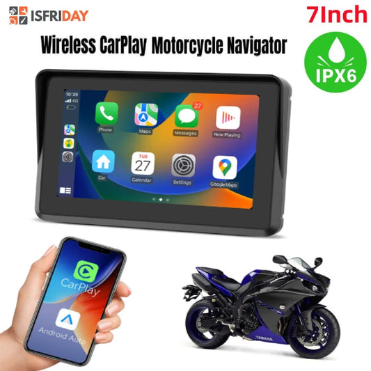 Navigation GPS Tactile Portable pour Moto, Navigateur Spécial, Prise en Charge CarPlay / Android Auto, Étanche IPX76, 7 Pouces