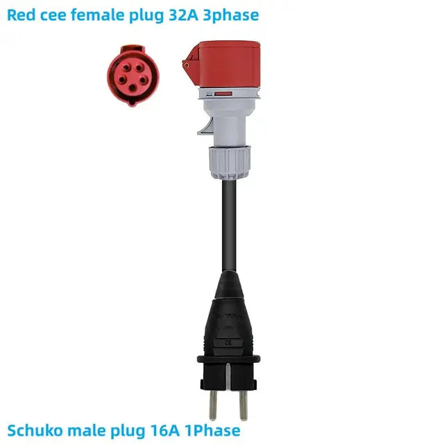 Tiens ons 22KW EV Charger: 3-Phase Electric Car Charger with Vope2, 16A/32A IEC62196-2 Cable, CEE Plug Charging Station