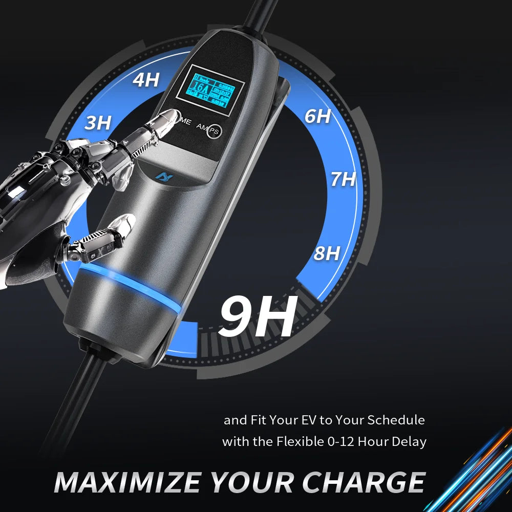 Tiens ons Portable EV Charger: Three-Phase Wall-Mounted EVSE with CEE Plug, Vope2, 16A/32A, 11KW/22KW