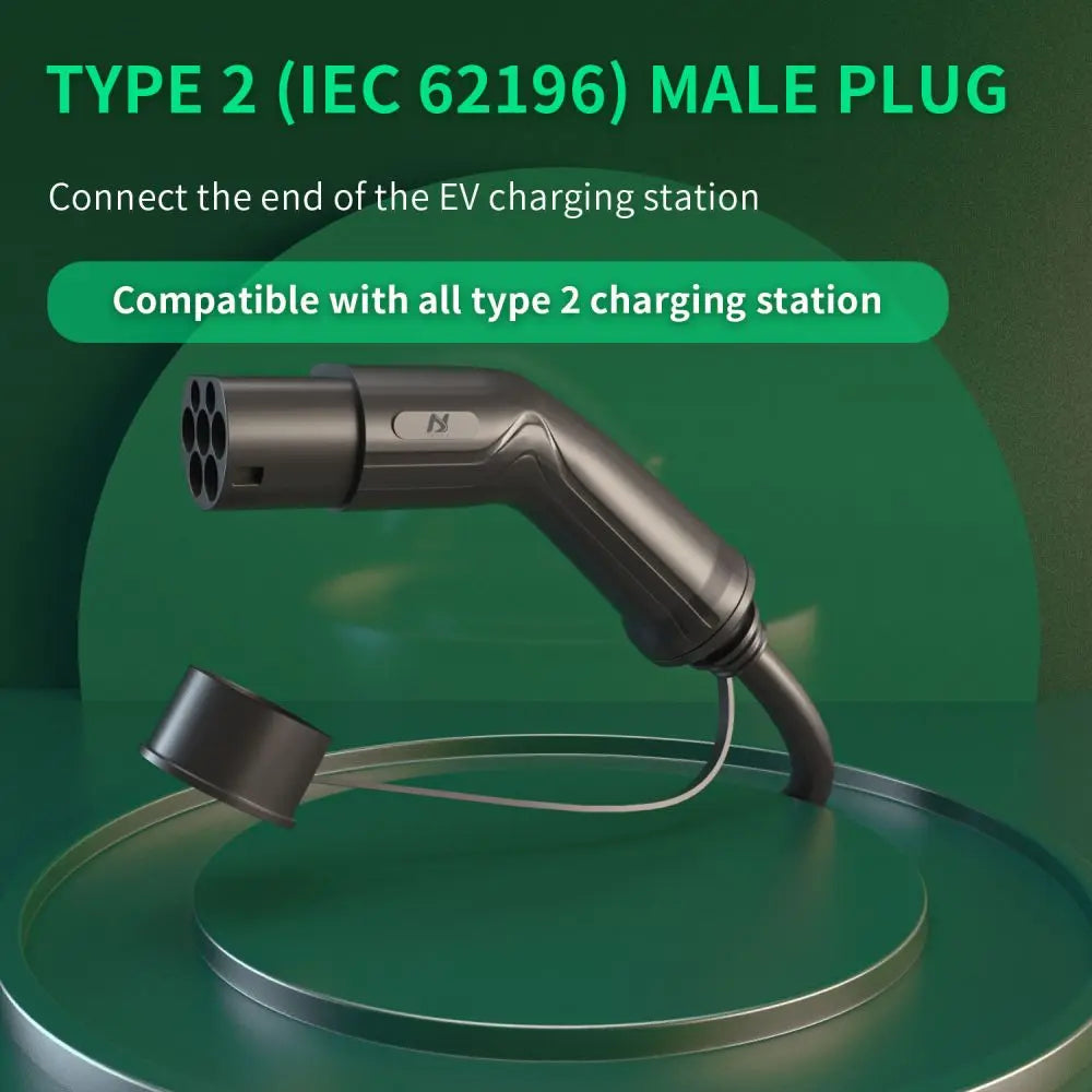 Tiens ons Vope2 au Cable: 5M 32A Vope2 EV Charging Cable, 11KW/22KW IEC62196-2 Female to Male Plug for EVES Charging Stations