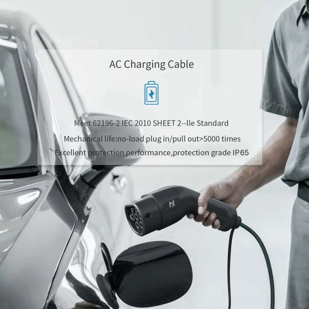 Tiens ons Vope2 au Cable: 5M 32A Vope2 EV Charging Cable, 11KW/22KW IEC62196-2 Female to Male Plug for EVES Charging Stations