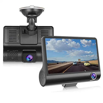 Voiture DVR HD Grand Écran 3 Caméras avec Inversion Enregistreur Vidéo Caméra À Trois Voies Tachygraphe