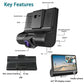 Voiture DVR HD Grand Écran 3 Caméras avec Inversion Enregistreur Vidéo Caméra À Trois Voies Tachygraphe
